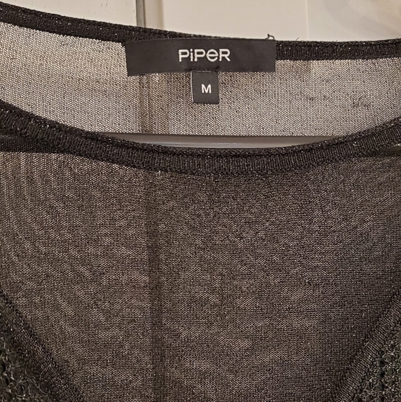Tinsel Thread Sweater with Sheer Panels - Picture 5 of 8